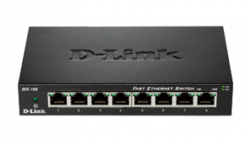 Суич D-Link DES-108 8-Port Fast Ethernet Unmanaged Desktop Switch