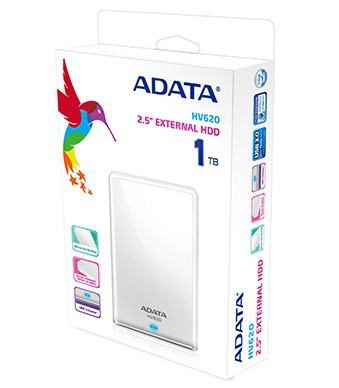 Външен диск ADATA HV620 1TB USB3 White
