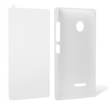 Калъф Rear Case Cover with Screen Protector for Microsoft Lumia 435 Transparent