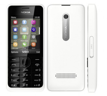 Мобилен телефон NOKIA 301 BG Dual SIM, WHITE