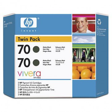 Консуматив HP 70 2-pack 130-ml Matte Black Ink Cartridges за плотер