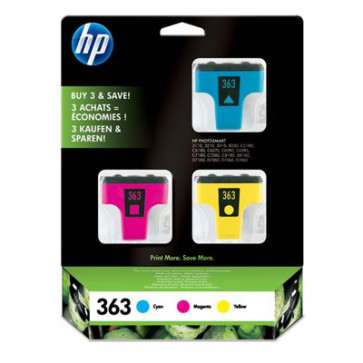 Консуматив HP 363 3-pack Cyan/Magenta/Yellow Original Ink Cartridges за мастиленоструен принтер