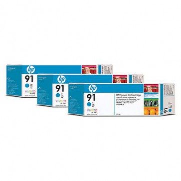 Консуматив HP 91 3-pack 775-ml Cyan Ink Cartridgesза плотер