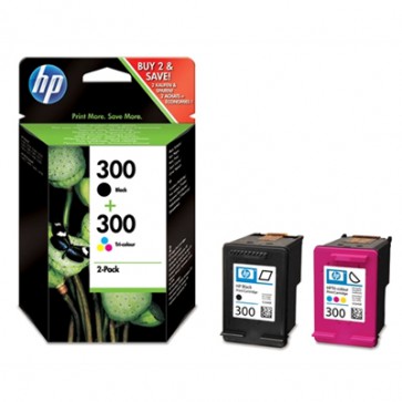 Консуматив HP 300 2-pack Black/Tri-color Original Ink Cartridges за мастиленоструен принтер