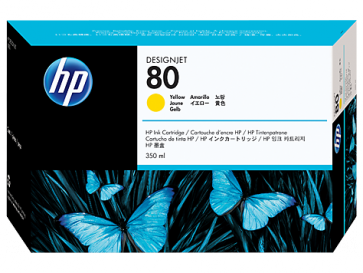 Консуматив HP 80 350 ml Yellow Ink Cartridge за плотер
