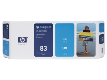Консуматив HP 83 680-ml Cyan UV Ink Cartridge за плотер  