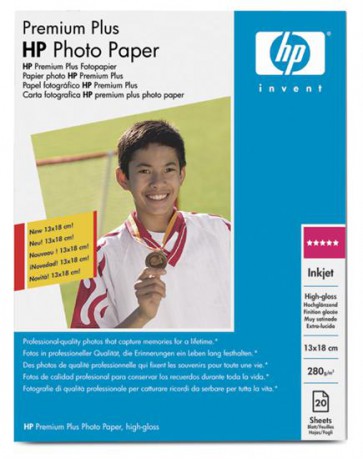 Фото Хартия HP Premium Plus High-gloss Photo Paper-20 sht/13 x 18 cm borderless