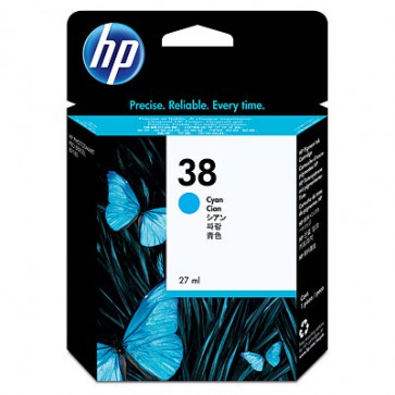 Консуматив HP 38 Cyan Pigment Ink Cartridge за мастиленоструен принтер