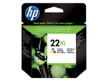 Консуматив HP 22XL High Yield Tri-color Original Ink Cartridge за мастиленоструен принтер