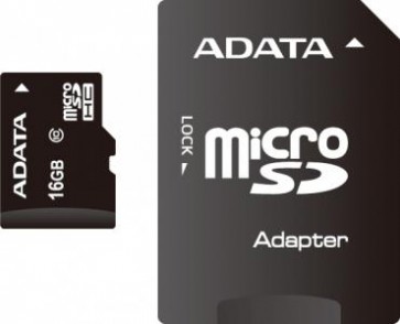 Флаш карта A-DATA 16GB + Adapter, micro SDHC, Class10