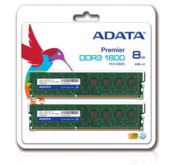 Памет A-DATA 8GB, DDR3, 1600MHz