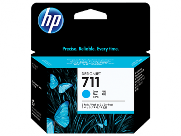 Консуматив HP 711 3-pack 29-ml Cyan Ink Cartridges за плотер