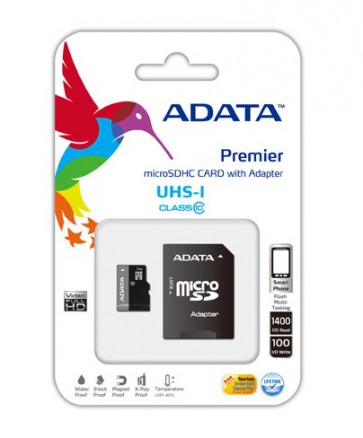 Флаш-карта A-DATA, 64G, microSDHC UHS-I, Class10, Adapter