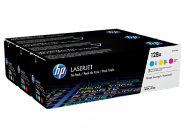 Консуматив HP 128A 3-pack Cyan/Magenta/Yellow Original LaserJet Toner Cartridges за лазерен принтер