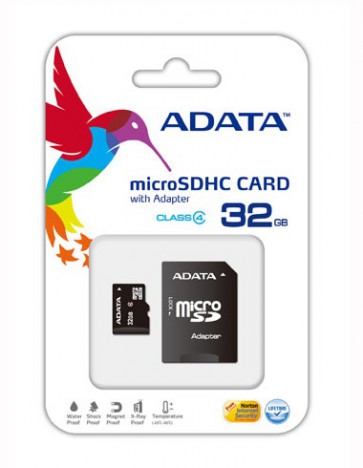 Флаш-картa ADATA 32GB, microSDHC+Adapter, Class 4
