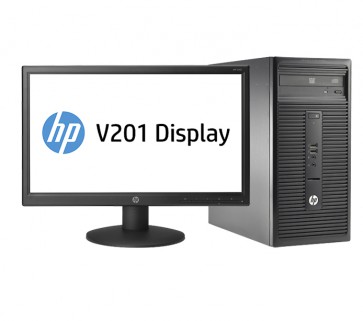 Десктоп компютър HP 280 G1 MT, G3250, 4GB, 500GB + Монитор HP v201