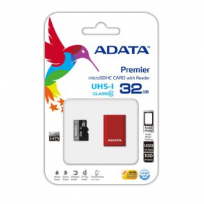 Флаш-карта A-DATA, 32G, microSDHC UHS-I, Class10, Reader