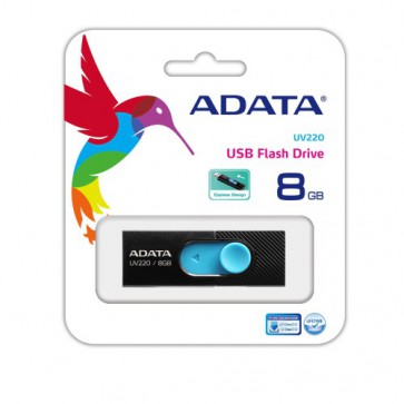 USB флаш памет ADATA UV220 8GB USB2.0 Black/Blue