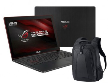 Лаптоп ASUS G501JW-FI482T, i7-4720HQ, 15.6", 12GB, 256GB, Win 10 64bit, с подарък раница ASUS ROG G73 Backpack