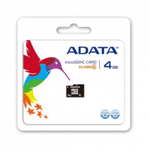 Флаш карта A-DATA, 4GB, microSDHC, Class 4